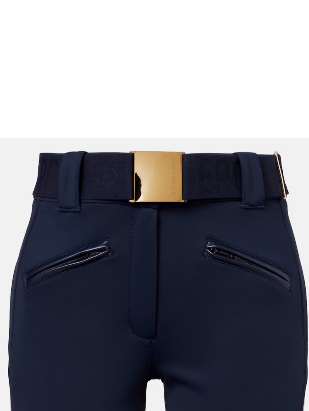Goldbergh Ski Belt Logo Navy Blue and Gold for Ski Pants, Jacket, and ski suits